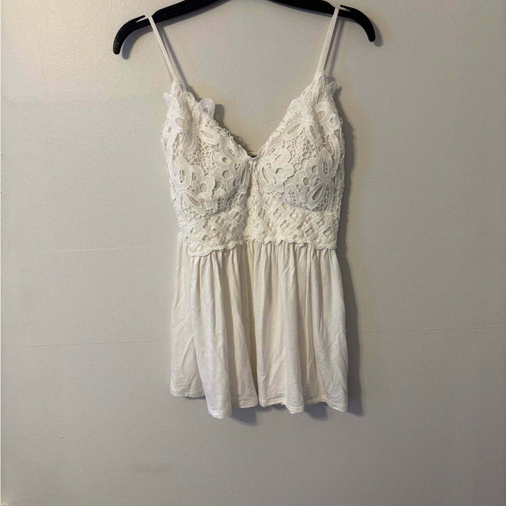 White Lace Sleeveless Top